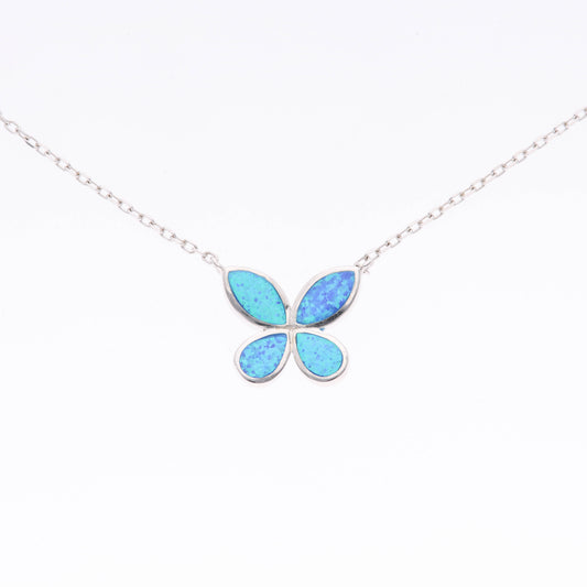 Collar Mariposa de Ópalo en Plata.925
