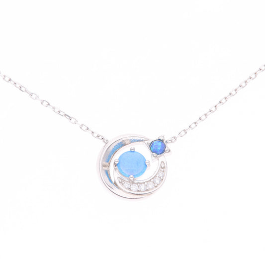 Collar Círculo con Ópalo en Plata.925