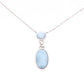 Collar Doble Larimar Colgante Plata.925