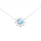 Collar Flor de Larimar en Plata.925