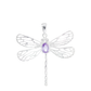 Dije de plata ley  Plata .925  en Forma  de Libélula con Circonia- Joyería Natural