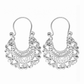 Aretes Plata .925 de Aro Abierto Borde Floreado 6.8 Gramos - Joyería Elegante