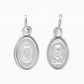Set de Dije y Cadena en Plata Ley.925 - Virgen de Guadalupe y Sagrado Corazón Doble Vista en Óvalo con Cadena Fígaro (COM.B-14-L/SC)