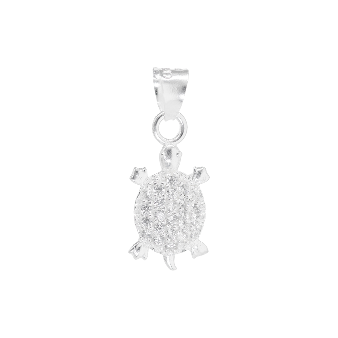Dije Plata .925 Forma Tortuga con Circonia  - Joyería Animal