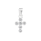 Set de Dije y Cadena de Plata ley .925 - Cruz con Múltiples Zirconias con Cadena Fígaro .925