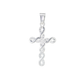 Set de Dije y Cadena de Plata ley .925 - Cruz Trenzada con Zirconias con Cadena Fígaro .925