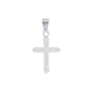 Set de Dije y Cadena de Plata - Cruz Ornamental con Zirconias con Cadena Fígaro .925