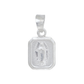Set de Dije y Cadena en Plata  ley .925- Virgen de Guadalupe Forma Cuadrada con Cadena Fígaro