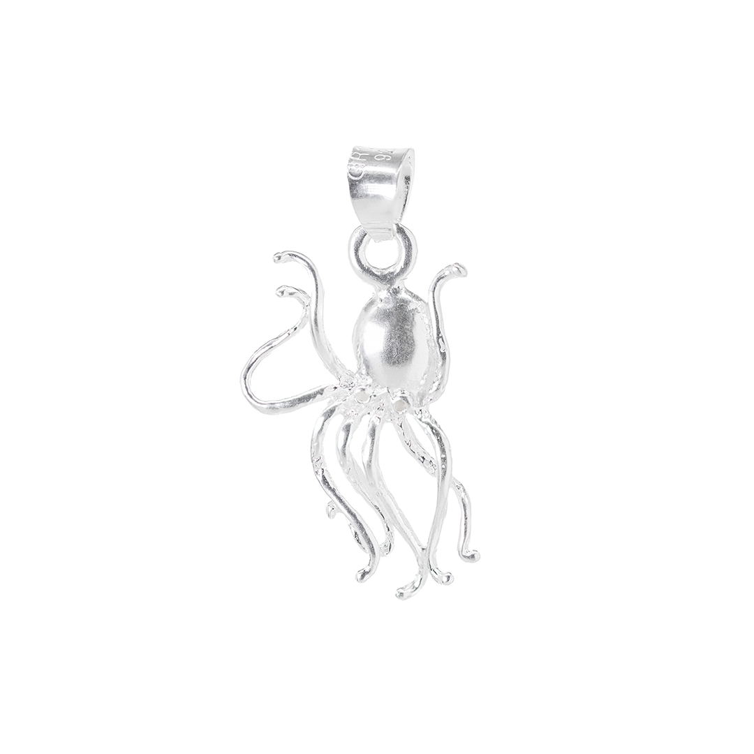 Set de Dije y Cadena de Plata ley .925 en forma de Pulpo Pequeño y Cadena (COM.DA050)