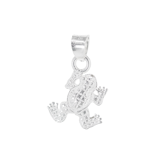 Dije de Plata ley  .925 en forma de  Rana (DA051) Joyería Artesanal