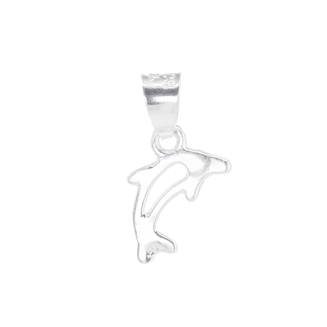 Set de Dije y Cadena de Plata - Delfín con Cadena Fígaro .925
