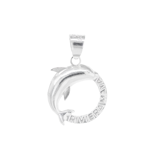 Dije de Plata Ley .925 en Forma de Delfín Riviera Maya (DM010 )- Joyería Marina
