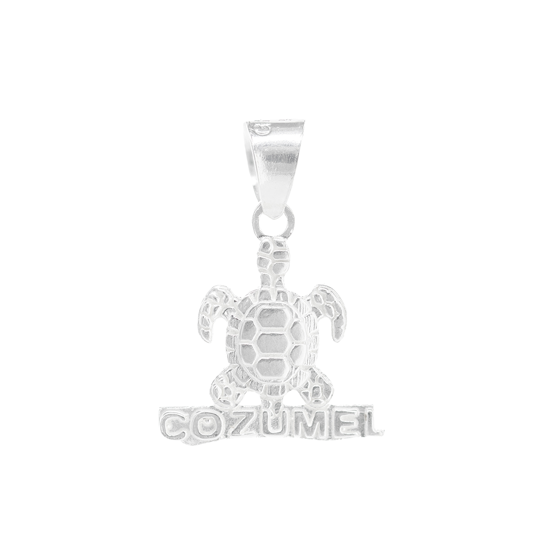 Dije de Plata ley .925 en Forma  de Tortuga( Cozumel)(DM018) - Joyería Marina