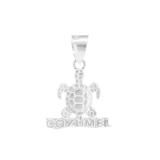 Dije de Plata ley .925 en Forma  de Tortuga( Cozumel)(DM018) - Joyería Marina