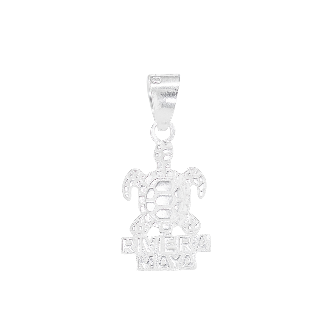 Dije de Plata .925 en Forma de Tortuga (Riviera Maya)( DM018)- Joyería Marina