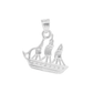 Set de Dije y Cadena de Plata - Barco Velero con Cadena Fígaro .925