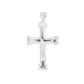 Set de Dije y Cadena en Plata ley .925 - Crucifijo Ornamental Majestuoso con Cadena Fígaro