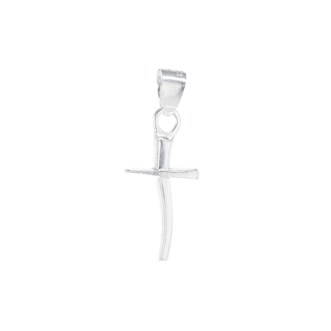 Set de Dije y Cadena de Plata - Cruz Ultra Minimalista con Cadena Fígaro .925(COM.DR008