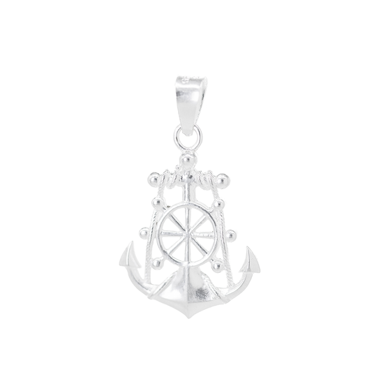 Dije  de Plata Ley .925 en forma de Ancla con  Cristo  MOD.DR163