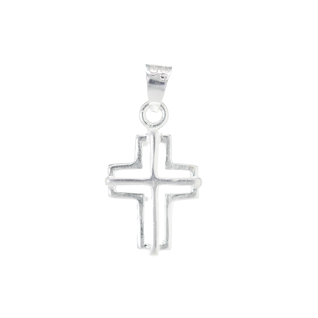 Set de Dije y Cadena en Plata ley.925 - Cruz Elegante y Cadena Fígaro