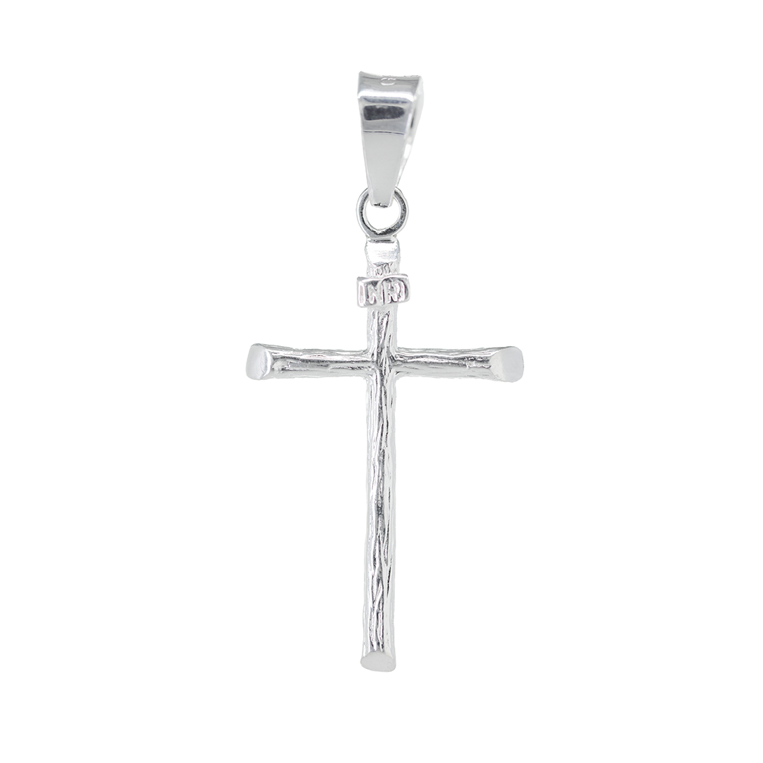 Set de Dije y Cadena de Plata - Cruz Clásica Pulida con Cadena Fígaro .925