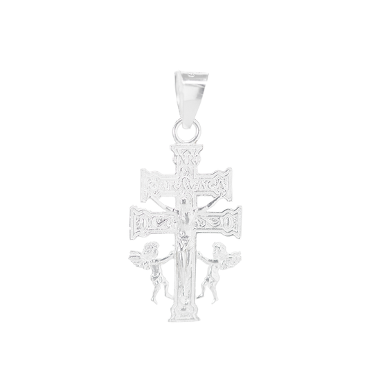 Dije de  Plata  Ley .925 , Cruz de Caravaca Mod. DR085
