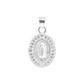 Dije  de Plata ley.925 en diseño de la  Virgen de Guadalupe con topacio blanco , Mod. DRP029LP - Joyería Religiosa