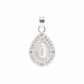 Set de Dije y Cadena de Plata Ley .925 - Virgen de Guadalupe Resplandor Divino con Zirconia con Cadena Fígaro .925