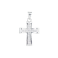 Dije de Plata  Ley .925  en forma Cruz con Topacio blanco  mod. DRP066- Joyería Religiosa