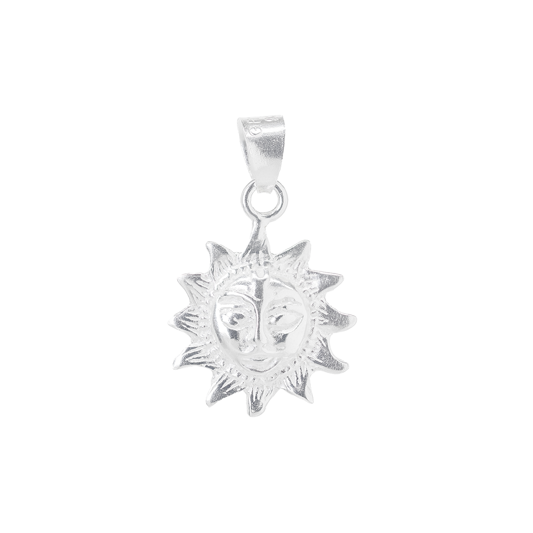Set de Dije y Cadena de Plata ley .925  en forma de sol con Cadena (DV046)