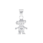 Set de Dije y Cadena de Plata  Ley.925- Osito con Corazón y Cadena(C0M.DV054)