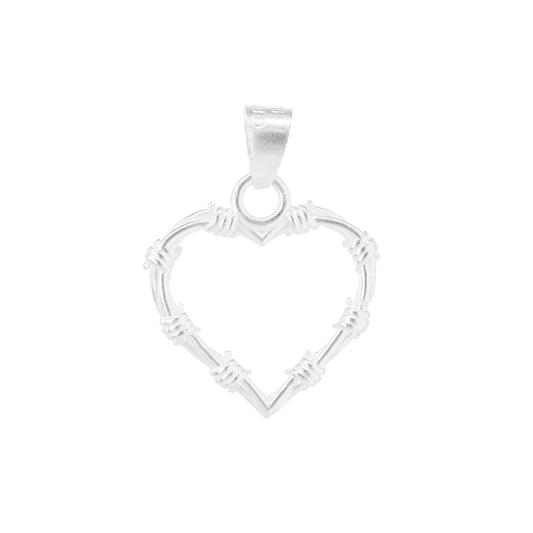 Dije de  Plata Ley .925 en forma  de Corazón calado  (DV368)- Joyería de Plata