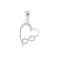 Set de Dije y Cadena de Plata - Corazón con Zirconias con Cadena Fígaro .925