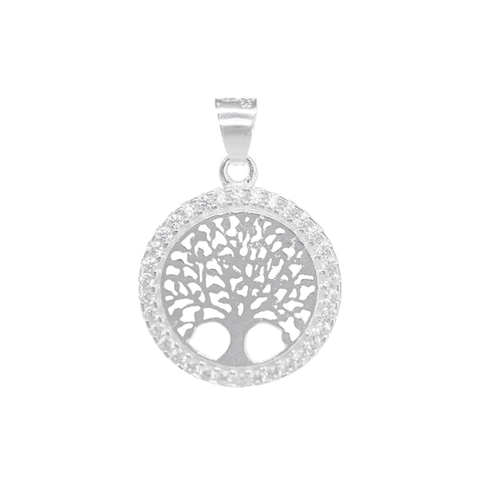 Dije Plata .925 Forma Árbol de la Vida con Circonia DVP058 - Joyería Elegante