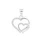 Dije Plata .925 Forma Doble Corazón con Circonia DVP062 - Joyería Elegante