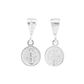 Set de Dije y Cadena de Plata - San Benito Doble Vista con Cadena Fígaro .925