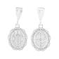Set de Dije y Cadena de Plata - San Benito con Marco Ornamental Doble Vista con Cadena Fígaro (COM.FBD-174)