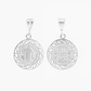 Set de Dije y Cadena de Plata ley.925 - San Benito Marco Greca Doble Vista con Cadena Fígaro .925