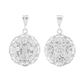 Set de Dije y Cadena de Plata - San Benito Grande con Marco Ornamental Doble Vista con Cadena Fígaro (FBD-226)