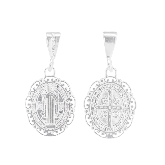 Dije de Plata ley .925  en forma de San Benito con Borde  (FBD-231)