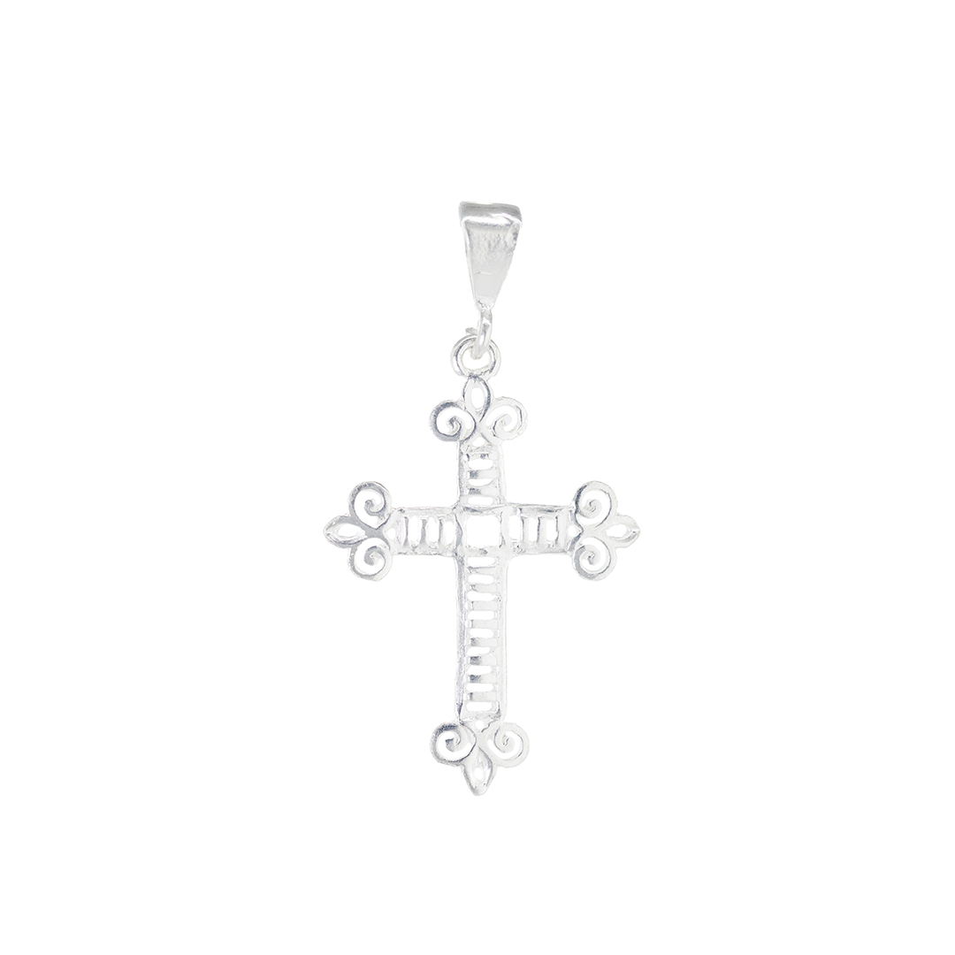 Dije de cruz en  Plata Ley  .925- Joyería Religiosa