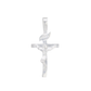 Set de Dije y Cadena en Plata  Ley .925  en forma de Cruz con Cristo con Cadena Fígaro