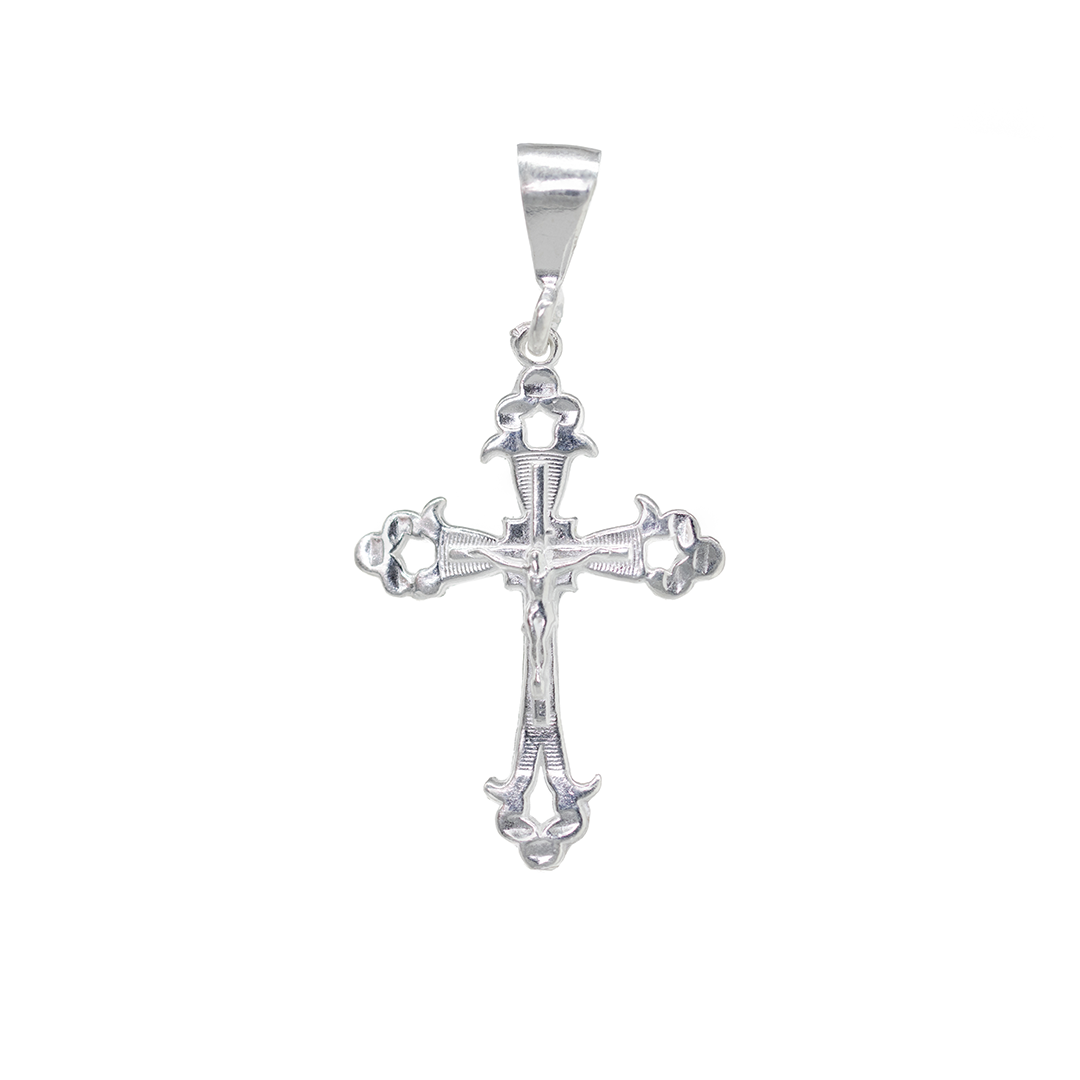 Dije de Cruz en  Plata Ley .925, CON DISEÑO   MOD. FBD-38