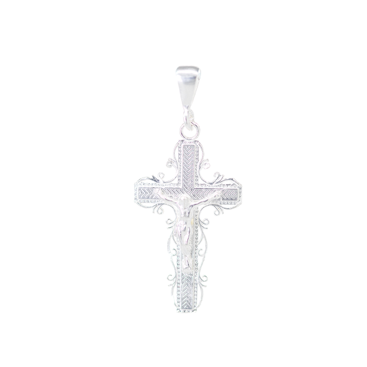 Dije de Cruz con cristo  en  Plata Ley .925,   MOD. FBD-198