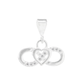 Dije de  Plata Ley  .925 en Forma de  Infinito con Corazón yCirconia  - Joyería Romántica