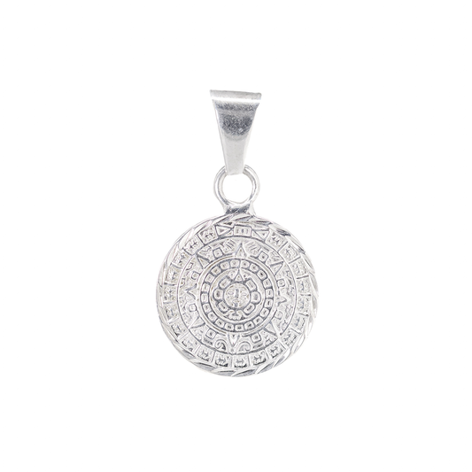 Dije de Plata Ley .925 en forma de Calendario Azteca (JL002)