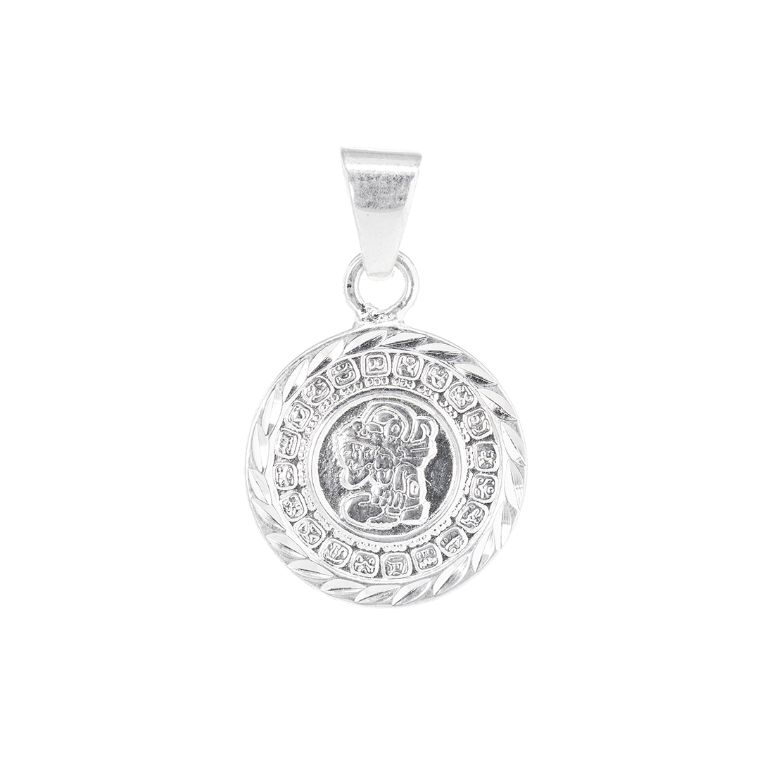 Dije de plata Ley .925  en forma de Calendario Maya (JLCM002)