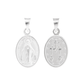 Set de Dije y Cadena de Plata ley .925 - Virgen Milagrosa Doble Vista con Cadena Fígaro