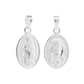 Set de Dije y Cadena de Plata ley .925 - Virgen de Guadalupe y Sagrado Corazón Doble Vista con Cadena Fígaro