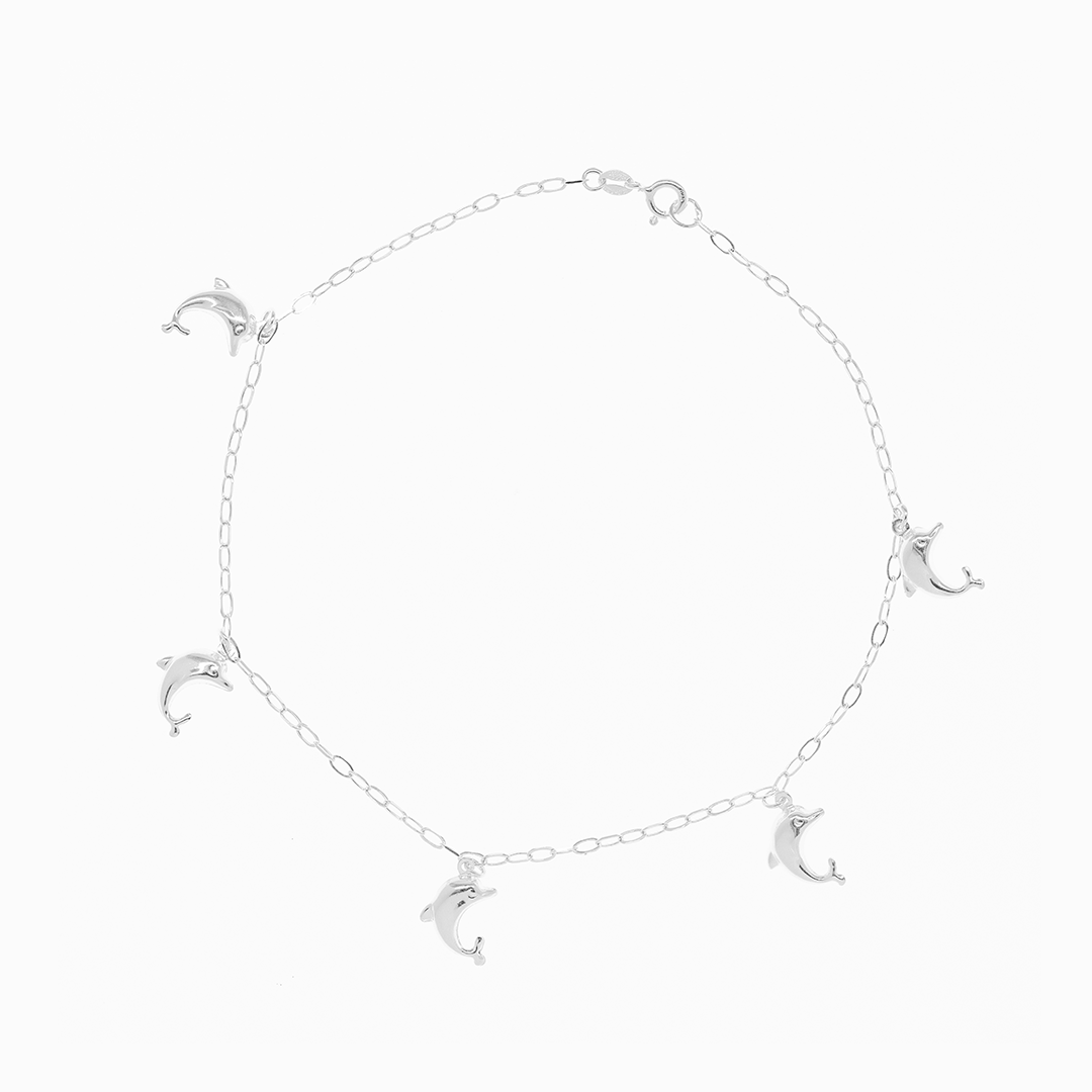 Pulsera de Plata .925 - Dijes de Delfín (1mm - 18cm)